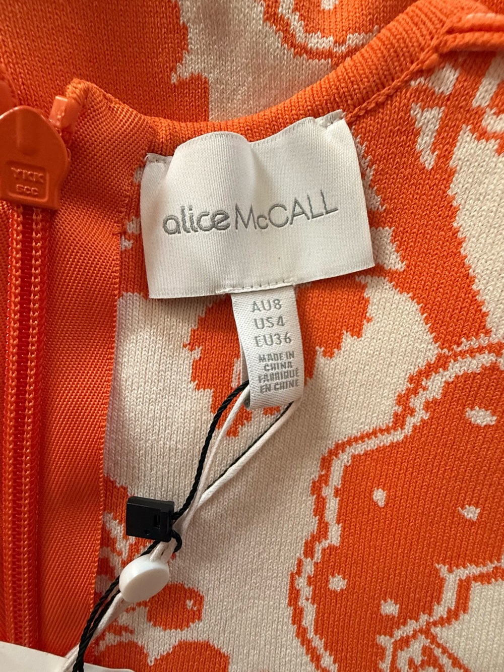 Alice McCall NWT Sittin Pretty Midi Mermaid Style Bold Orange Print US size 4 - Picture 16 of 16